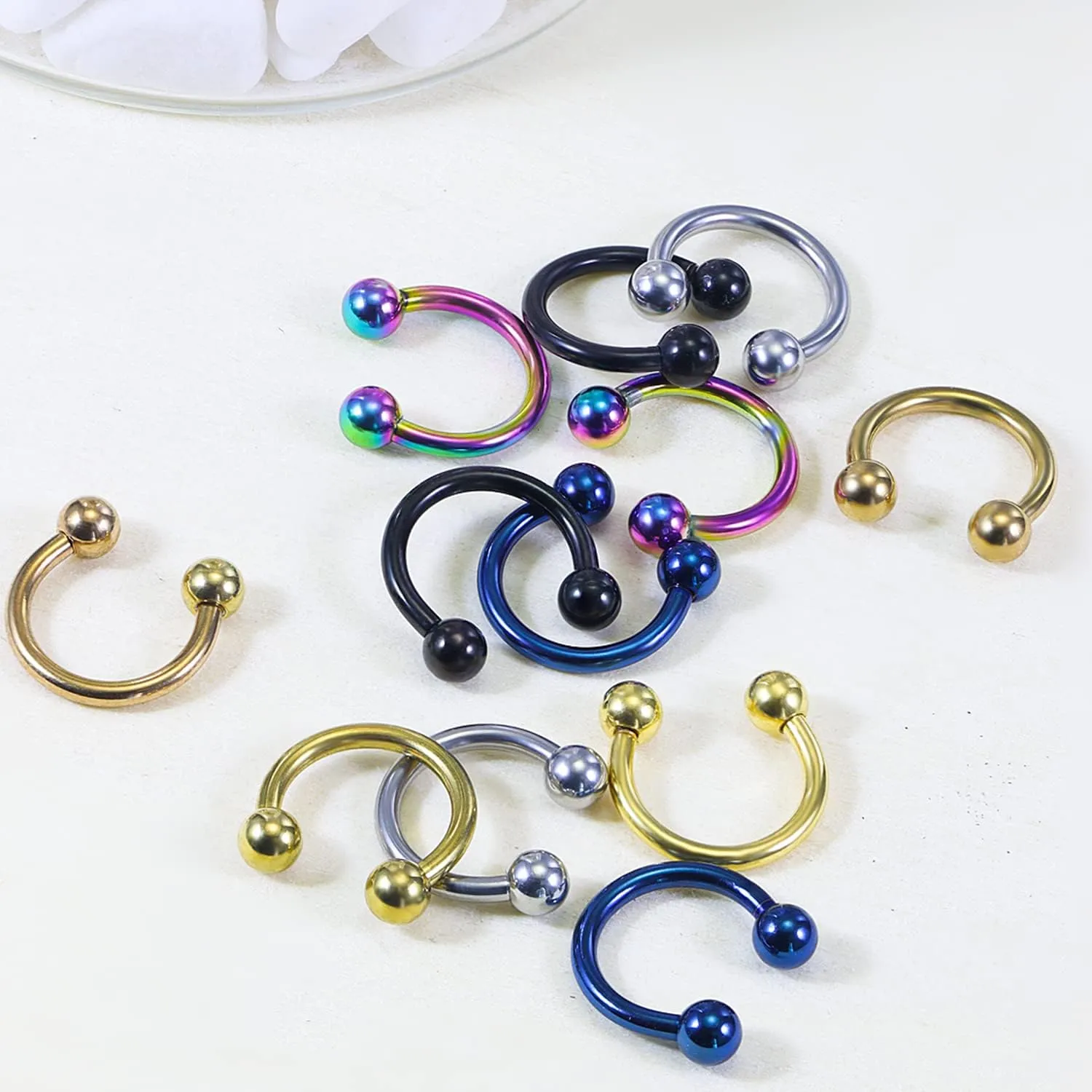 Kridzisw 12G Septum Rings Ear Gauges Earrings Hoops Eyebrow Piercings lip Rings Hoop 316L Surgical Steel Cartilage Helix Tragus Rook Daith Earrings Piercing Jewelry for Women Men 10mm 12mm 14mm 16mm