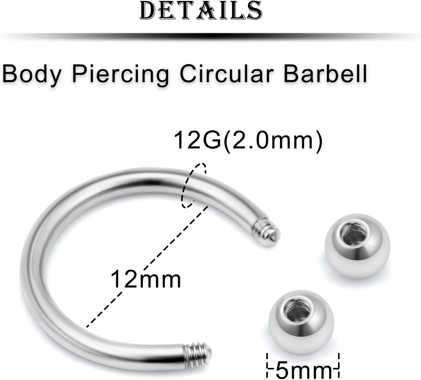 Kridzisw 12G Septum Rings Ear Gauges Earrings Hoops Eyebrow Piercings lip Rings Hoop 316L Surgical Steel Cartilage Helix Tragus Rook Daith Earrings Piercing Jewelry for Women Men 10mm 12mm 14mm 16mm