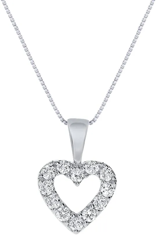 La Joya Adorable Lab Grown Diamond Heart Necklaces for Women| Accompanied By An Adjustable Silver Chain | Dainty 925 Sterling Silver Diamond Necklace For Women
