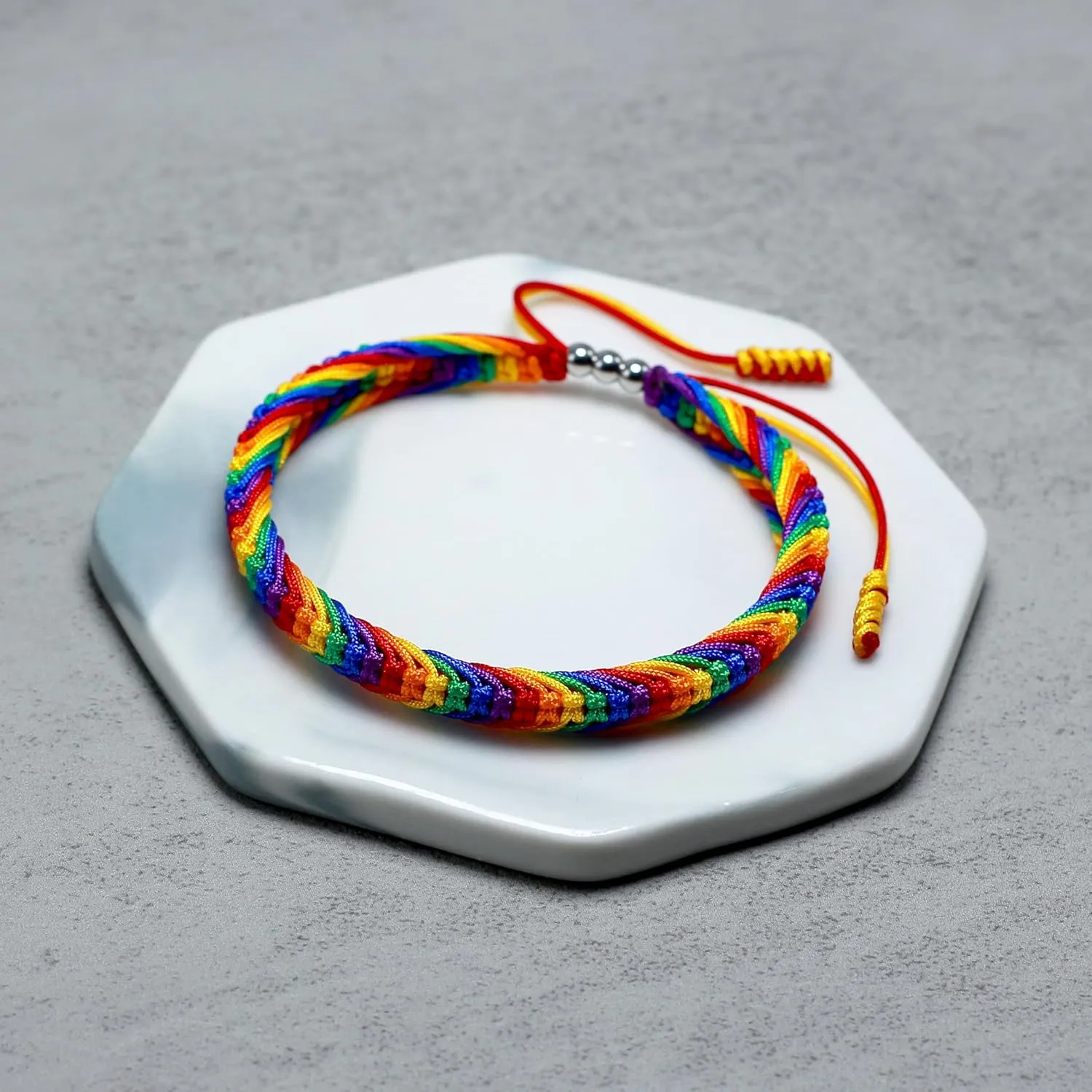 LAMIBEE Bisexual Pansexuality LGBT Proud Love Tibetan Wrist Wrap Bracelet | Amulet and Boho Rope Bracelet Bangles for Women Men Thread for Him and Her