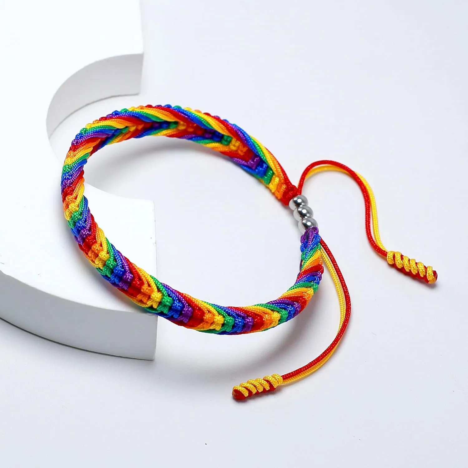 LAMIBEE Bisexual Pansexuality LGBT Proud Love Tibetan Wrist Wrap Bracelet | Amulet and Boho Rope Bracelet Bangles for Women Men Thread for Him and Her