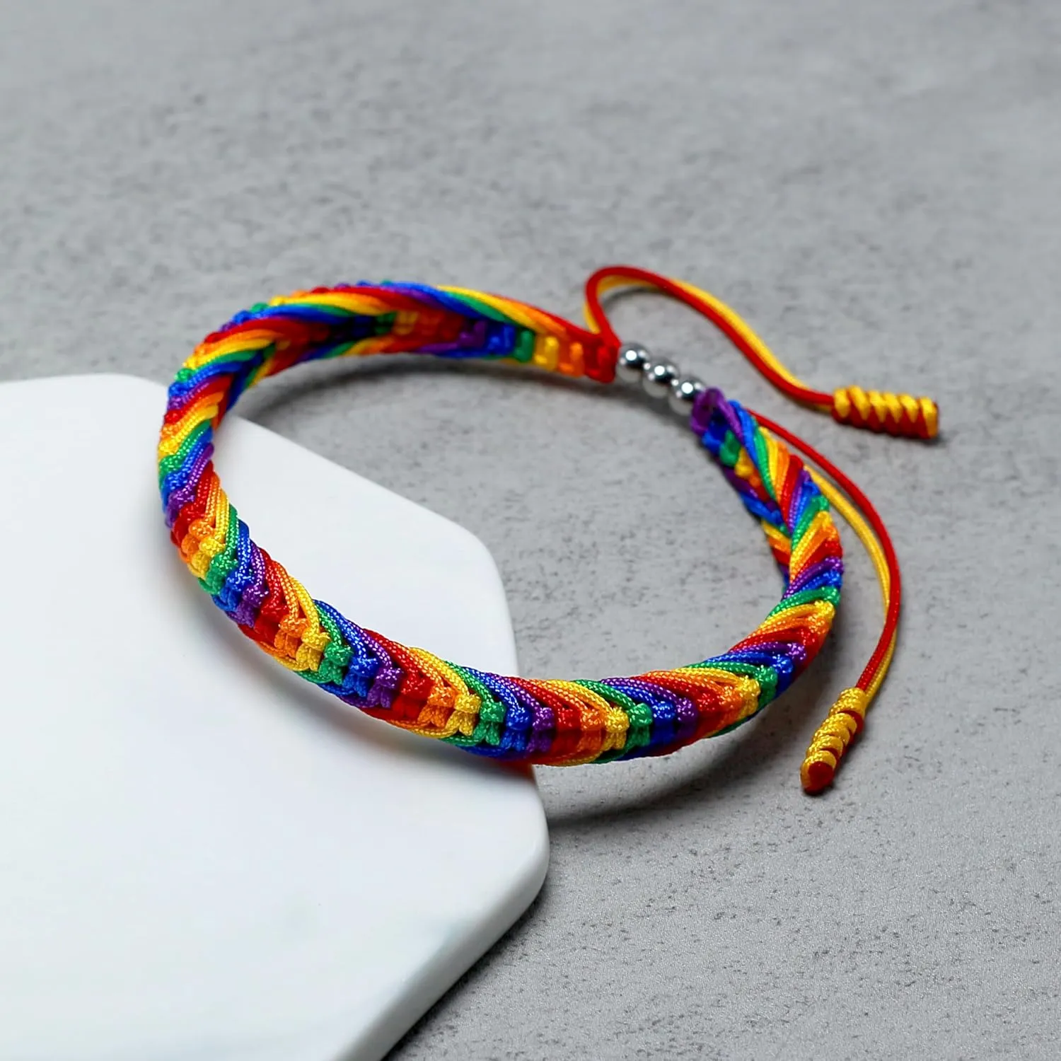 LAMIBEE Bisexual Pansexuality LGBT Proud Love Tibetan Wrist Wrap Bracelet | Amulet and Boho Rope Bracelet Bangles for Women Men Thread for Him and Her