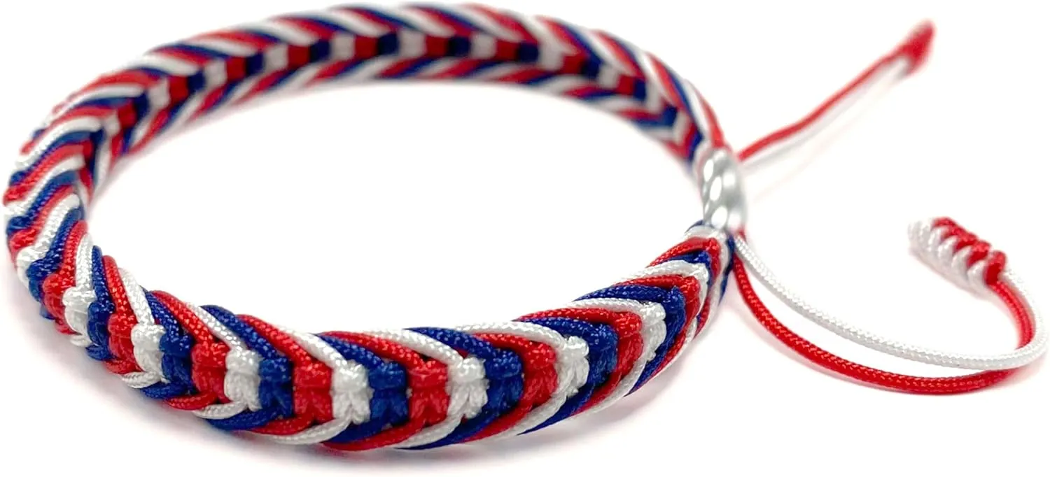 LAMIBEE Country Proud, Country Flag Color Tibetan Wrist Wrap Bracelet, Amulet and Boho Style Rope Bracelet and Bangles for Women, Men, String Thread Bracelets