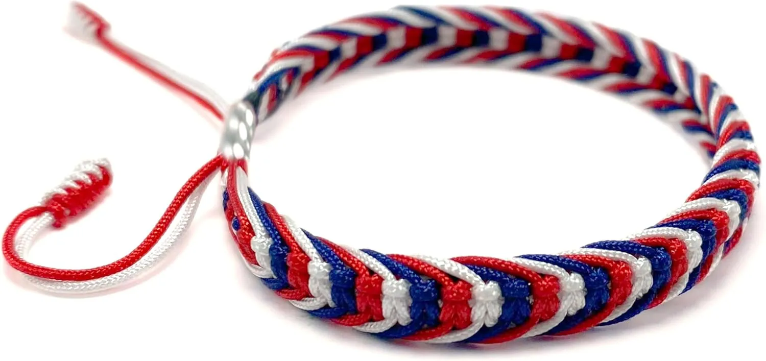 LAMIBEE Country Proud, Country Flag Color Tibetan Wrist Wrap Bracelet, Amulet and Boho Style Rope Bracelet and Bangles for Women, Men, String Thread Bracelets