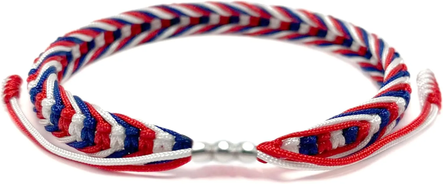 LAMIBEE Country Proud, Country Flag Color Tibetan Wrist Wrap Bracelet, Amulet and Boho Style Rope Bracelet and Bangles for Women, Men, String Thread Bracelets