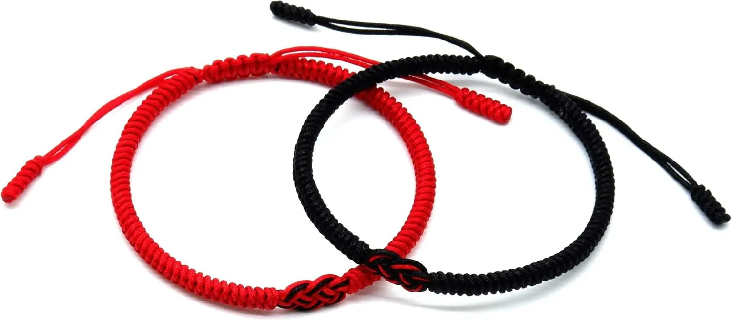 LAMIBEE Infinity Love Multicolor Bracelet for Men Women, Tibetan Lucky Amulet Knot Bracelet, Woven Thread String for Friend and Couple, Peace and Protection