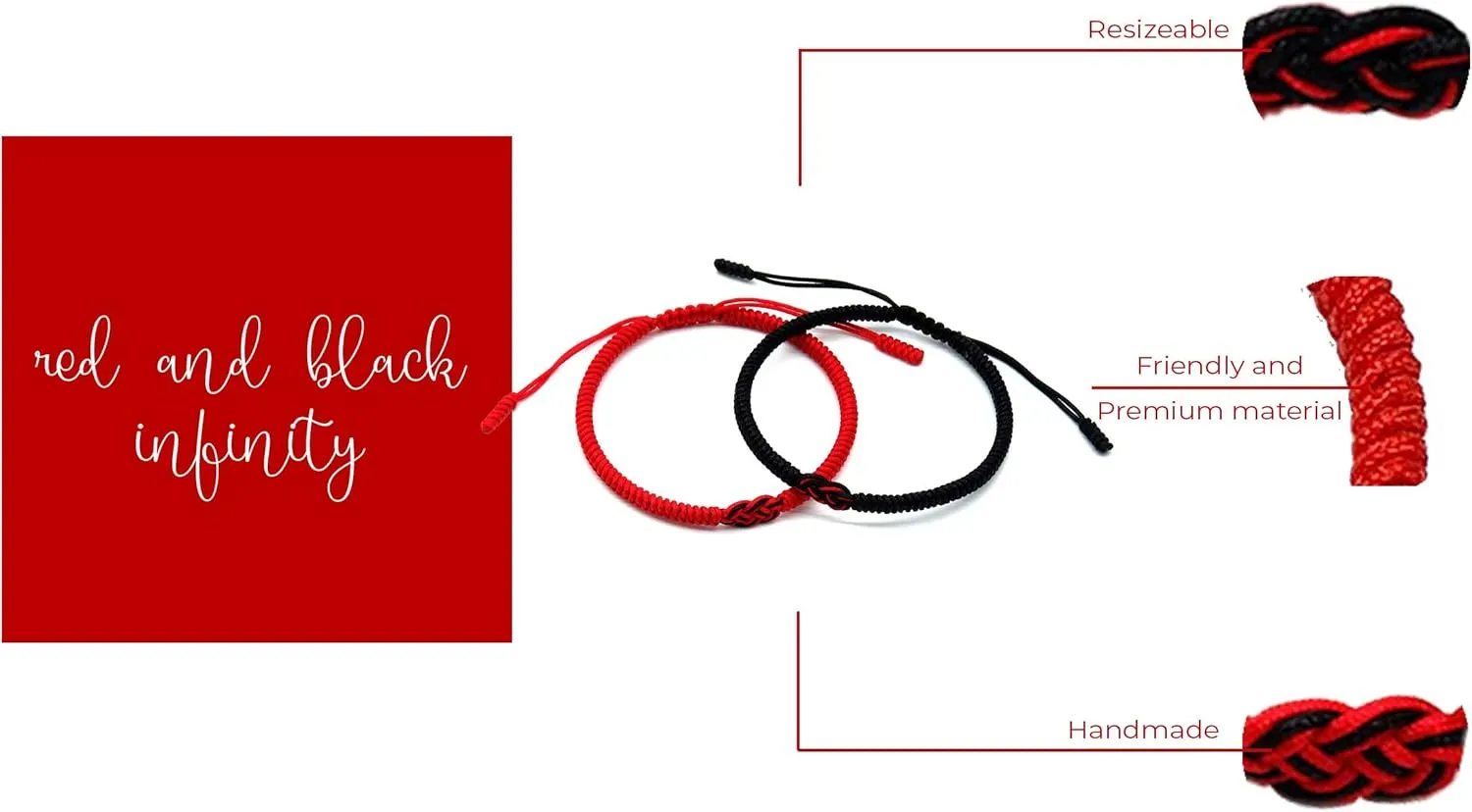 LAMIBEE Infinity Love Multicolor Bracelet for Men Women, Tibetan Lucky Amulet Knot Bracelet, Woven Thread String for Friend and Couple, Peace and Protection
