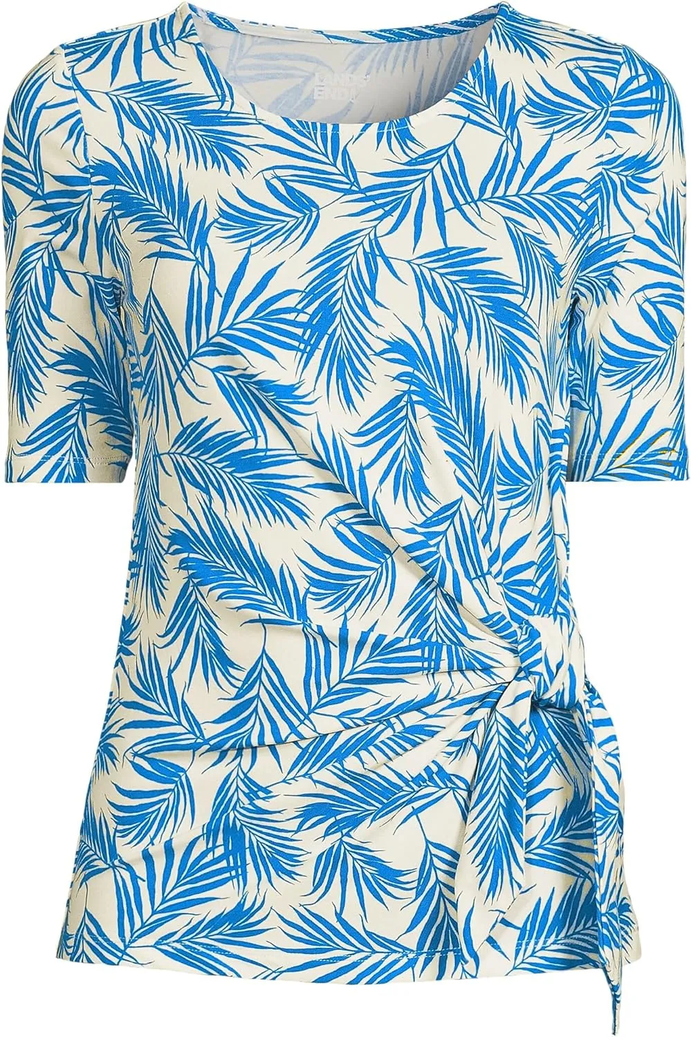 Lands' End Women's Lightweight Jersey Tie Front Top