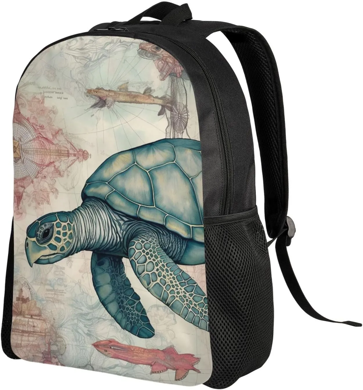 Laptop Backpack for Women Men Carry-on Backpack Sea Turtle Underwater Daypack Lightweight Travel Shoulder Bags
