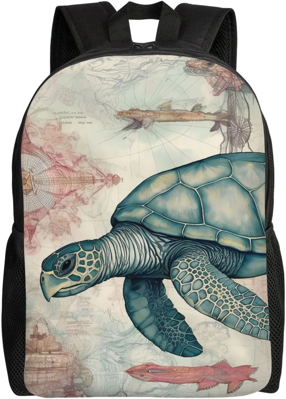 Laptop Backpack for Women Men Carry-on Backpack Sea Turtle Underwater Daypack Lightweight Travel Shoulder Bags
