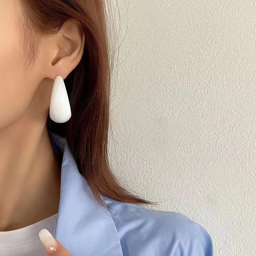 Large Oval Simple Plastic Stud Earring
