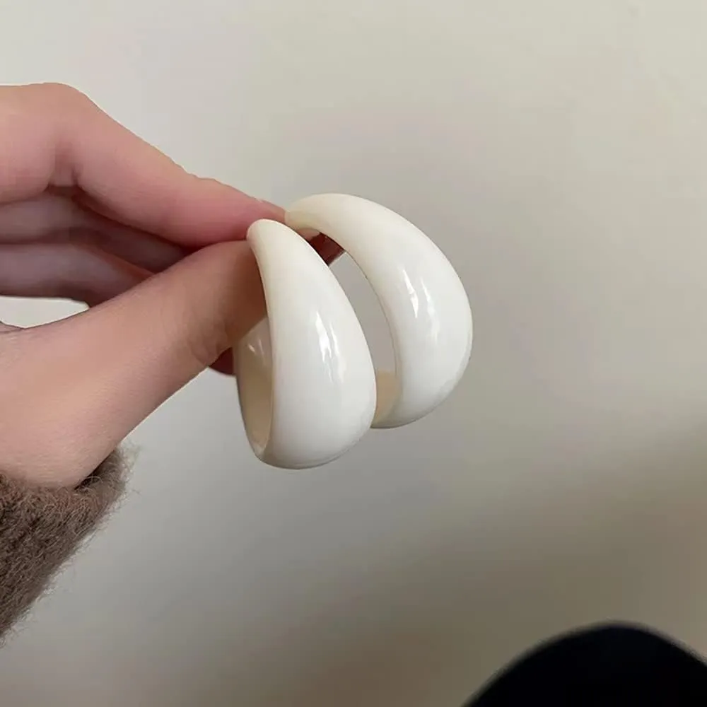 Large Oval Simple Plastic Stud Earring