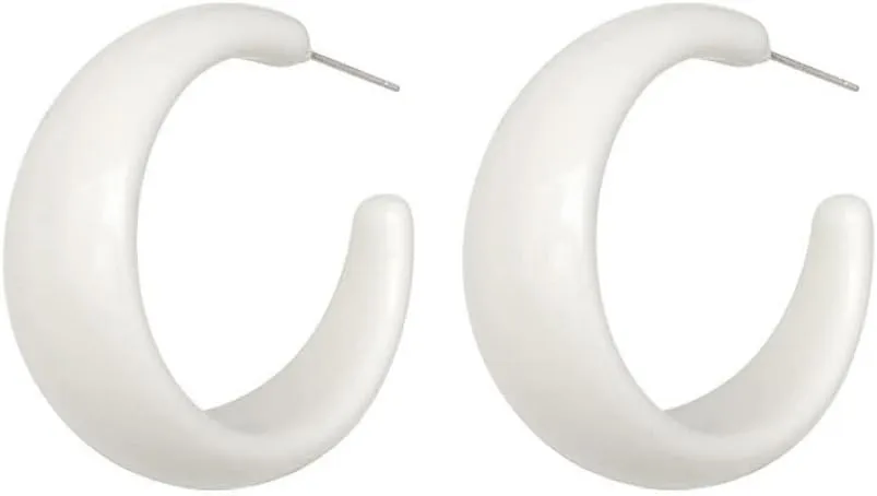 Large Oval Simple Plastic Stud Earring