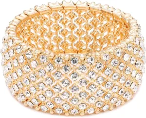 Lavencious Tennis Rhinestone Stretch Bridal Bracelets Evening Party Jewelry For Women Stretch Bracelets