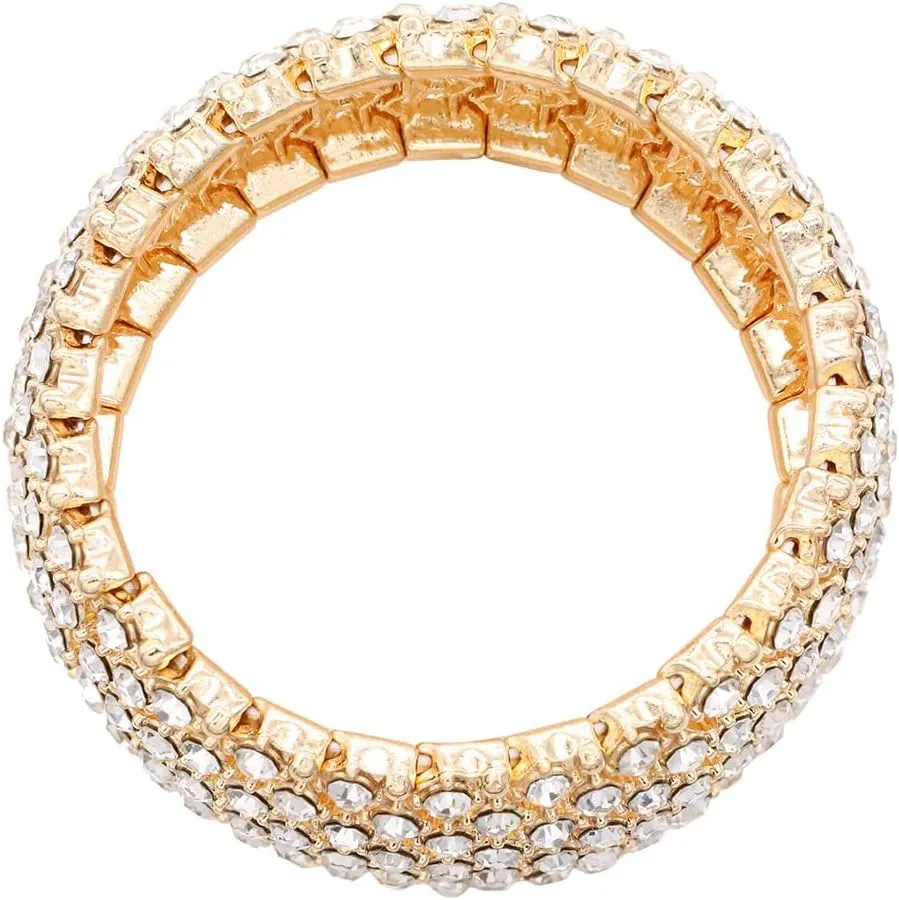 Lavencious Tennis Rhinestone Stretch Bridal Bracelets Evening Party Jewelry For Women Stretch Bracelets