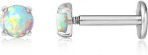 limerencia 18g Titanium Internally Threaded Piercing Jewelry 2PCS Nose Studs Flat Back Earrings Tragus, Helix, Cartilage, Conch, Labret Piercing for Women Men Sensitive Ears