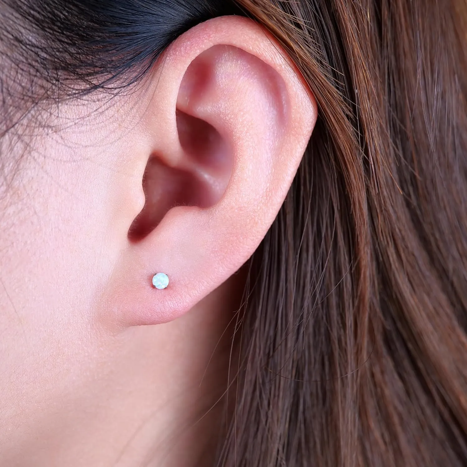 limerencia 18g Titanium Internally Threaded Piercing Jewelry 2PCS Nose Studs Flat Back Earrings Tragus, Helix, Cartilage, Conch, Labret Piercing for Women Men Sensitive Ears