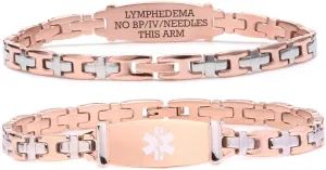 LinnaLove Lady Medical Alert id Bracelets-Stainless Steel Medical Bracelets for Women-7.5"