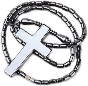 LZD Electroplated Hematite Necklaces Unisex Multicolor Cross X63