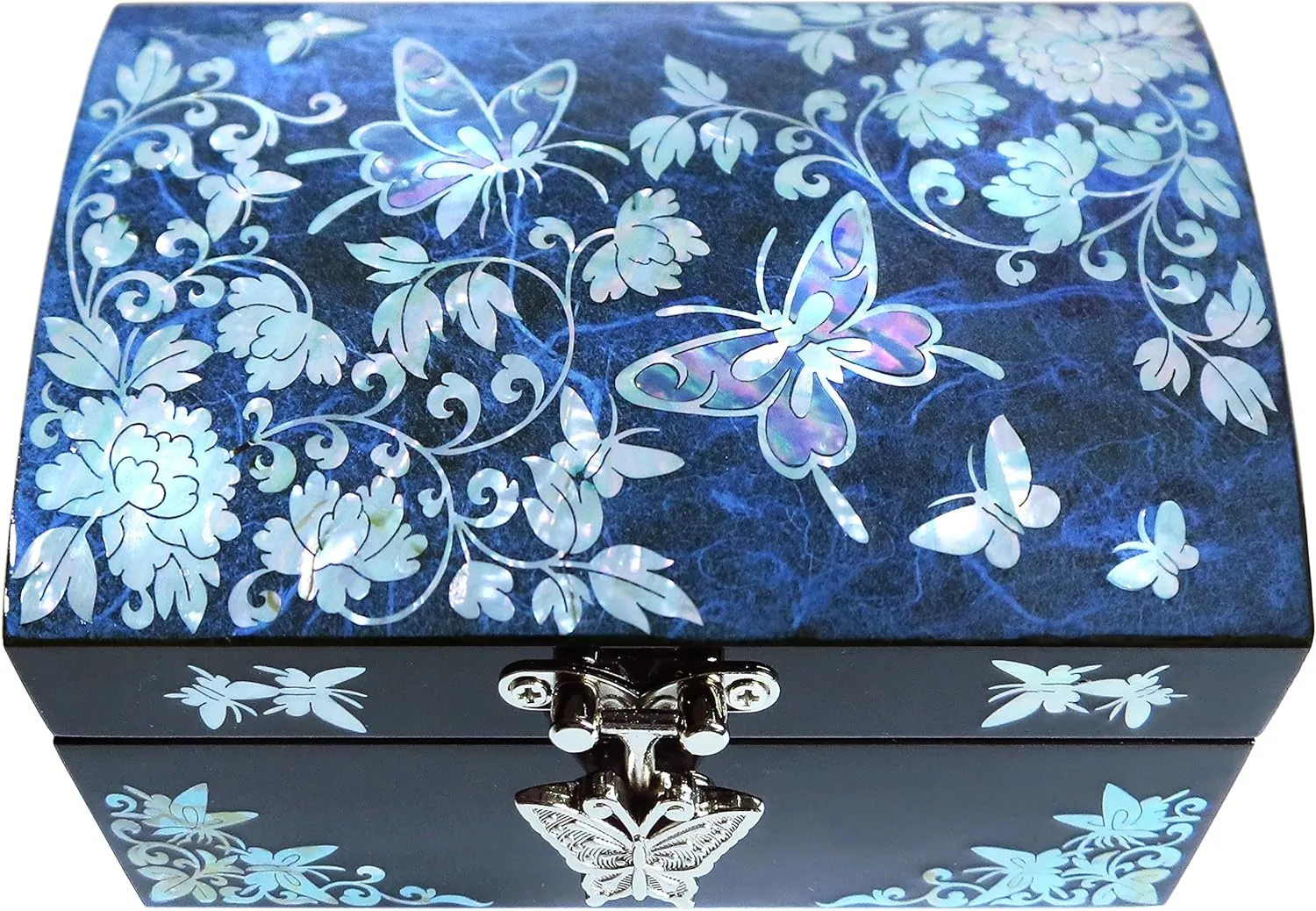 MADDesign Mother of Pearl Jewelry Ring Earring Box Butterflies Design