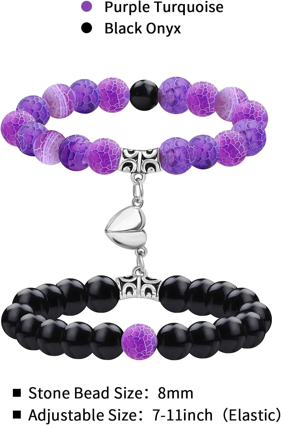 Magnetic Bracelets for Couples Love Bracelets Distance Natural Beaded Bracelet Valentines Day Gifts