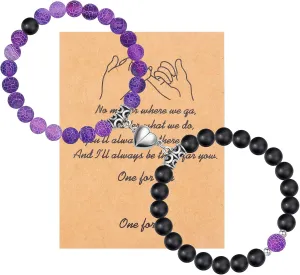 Magnetic Bracelets for Couples Love Bracelets Distance Natural Beaded Bracelet Valentines Day Gifts