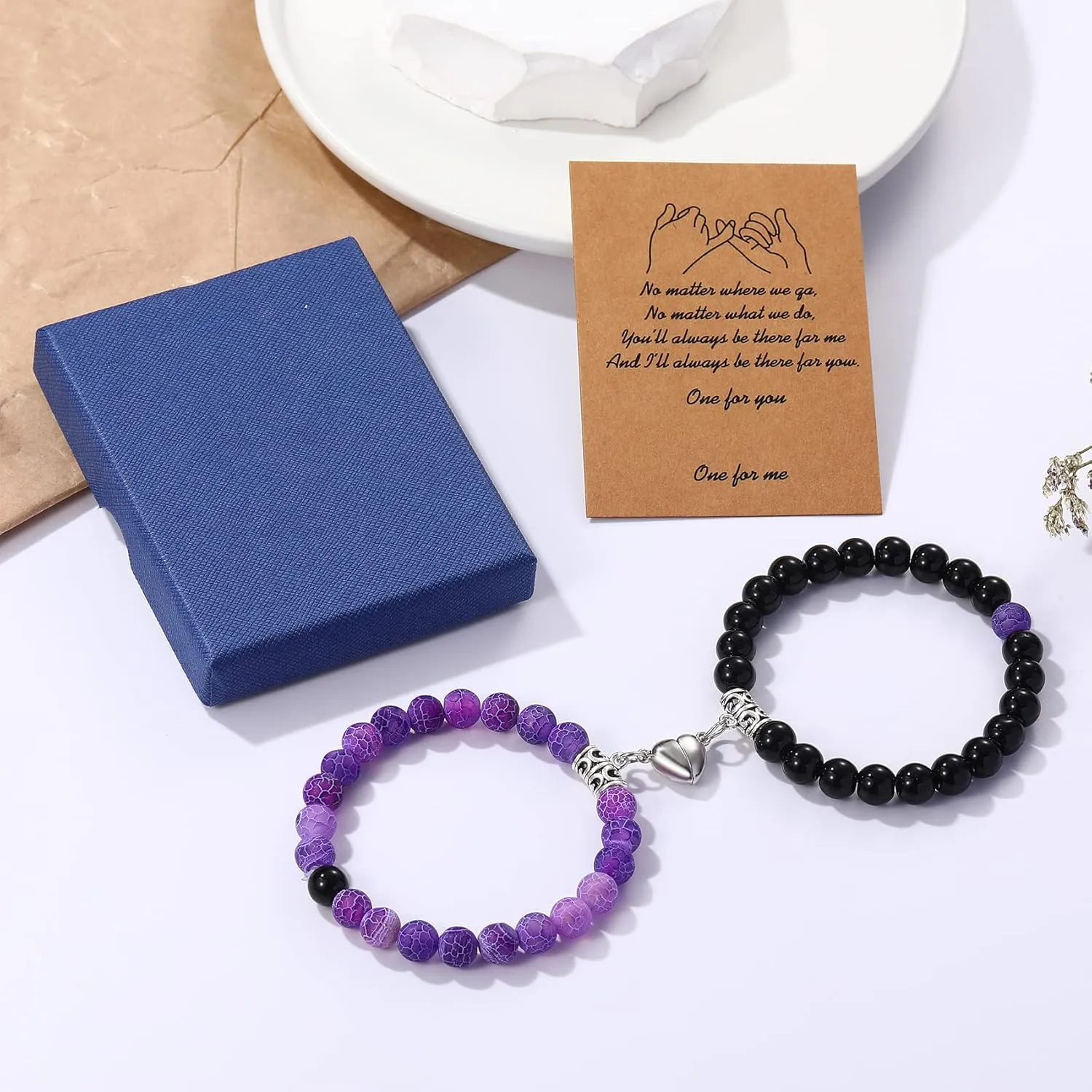 Magnetic Bracelets for Couples Love Bracelets Distance Natural Beaded Bracelet Valentines Day Gifts