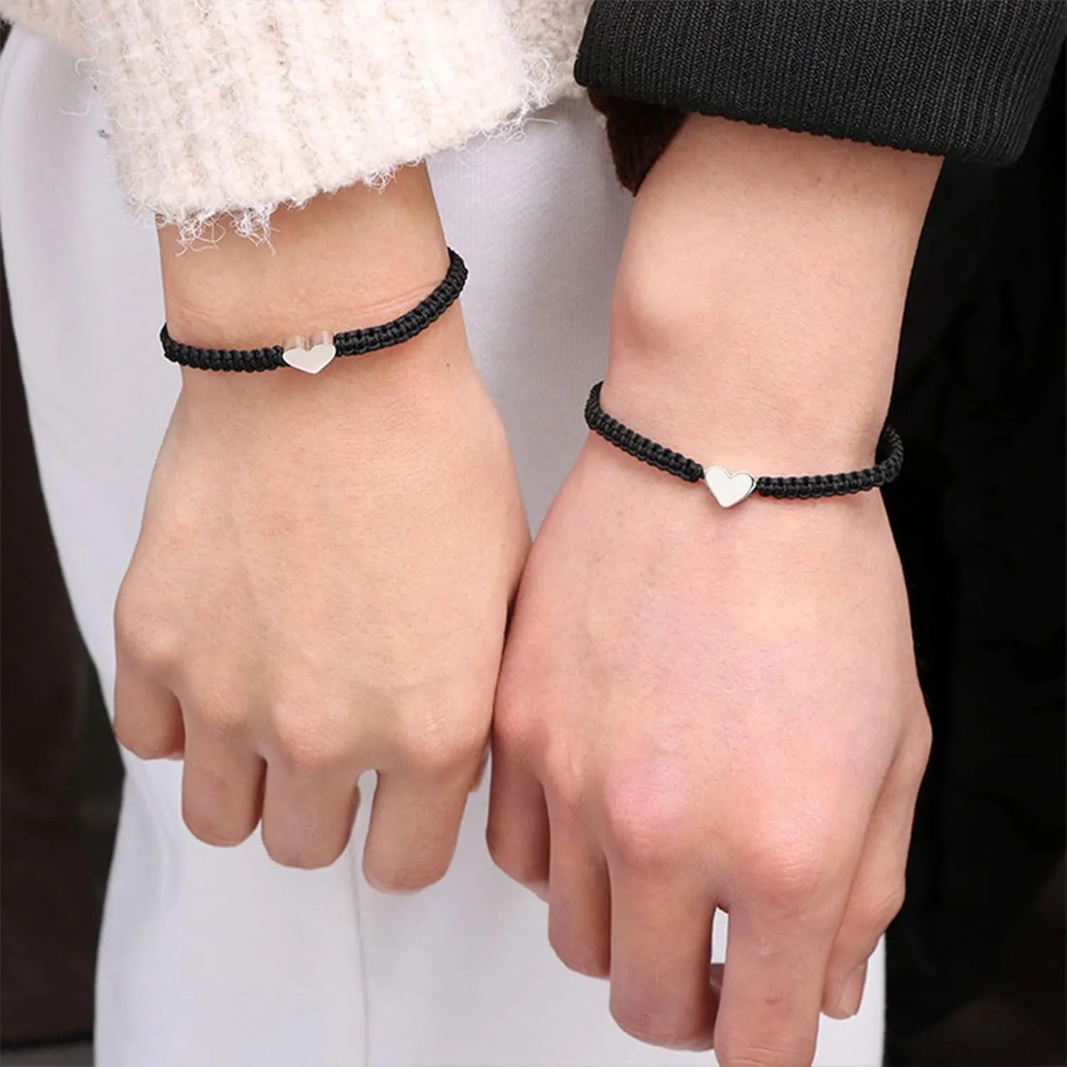Matching Bracelets for Couples Heart Bracelet Valentines Bracelets Pinky Pomise Long Distance Bracelets His and Her Bracelets Gifts for Friends Couples Family