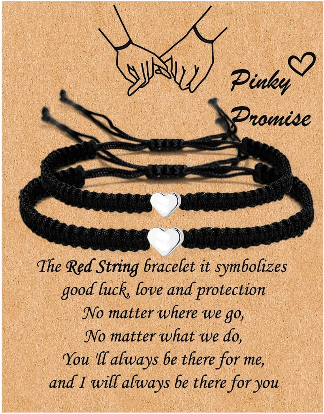 Matching Bracelets for Couples Heart Bracelet Valentines Bracelets Pinky Pomise Long Distance Bracelets His and Her Bracelets Gifts for Friends Couples Family