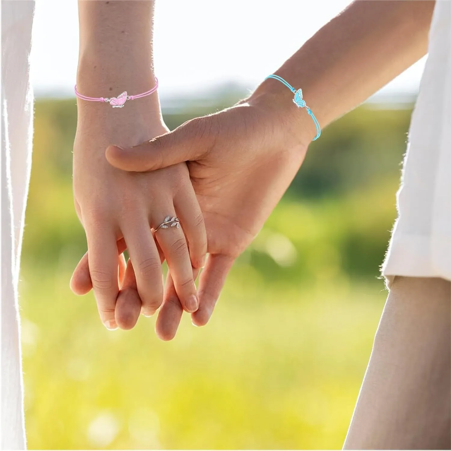 Matching Friendship Bracelets Best Friend Bracelets for 2 Butterfly Bff Bracelets Handmade Strand Relationship Bracelets Set for Women Jewelry Gifts