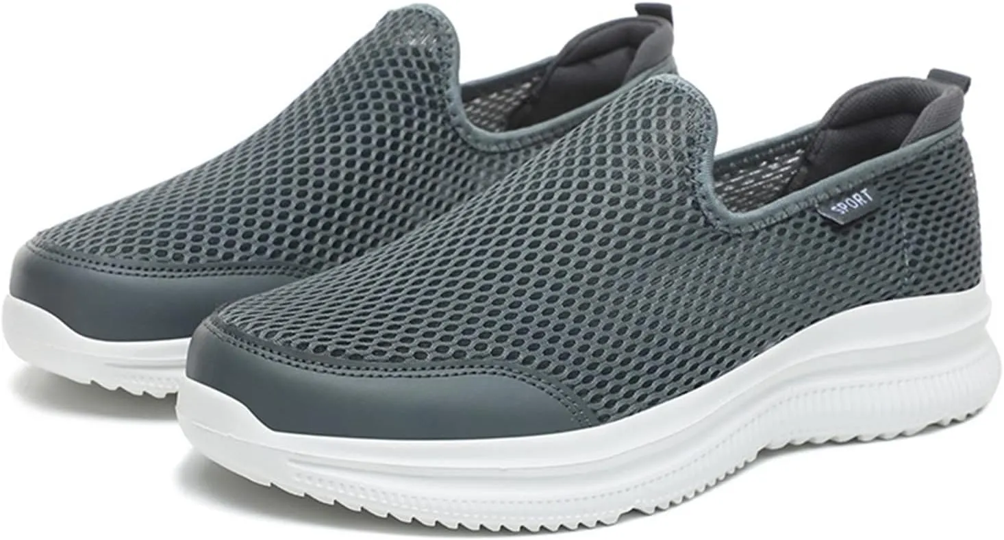 Men's Running Shoes Comfortable Lightweight Breathable Walking Sneakers Mesh Casual Slip On Sports Shoes