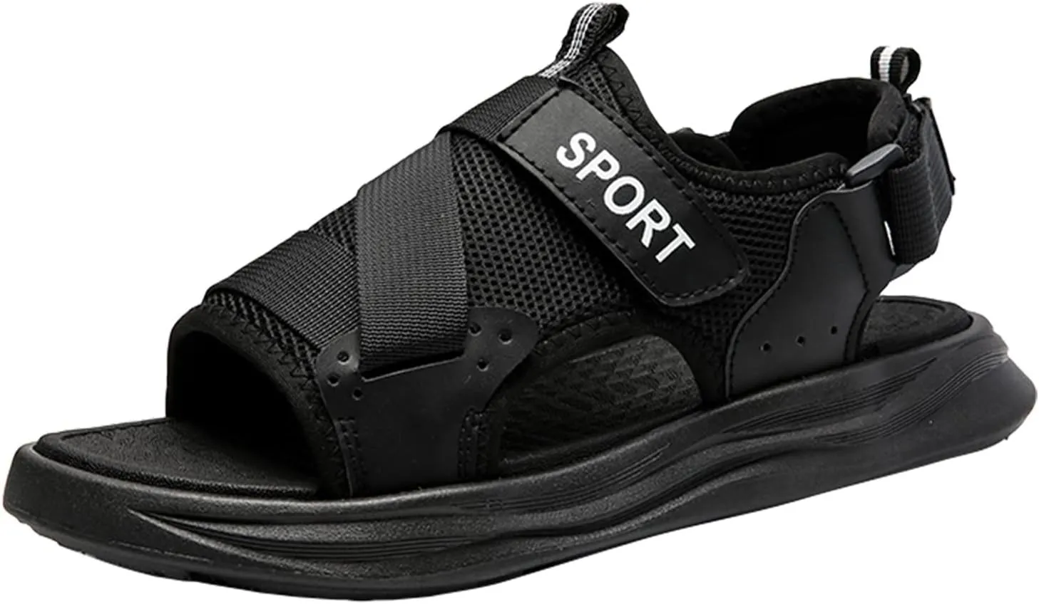 Men's Sandals 2024 Men Thick Soled Shoes Fashion Wrap Foot Fish Mouth Sandals Thick Soled Breathable Dual Purpose Sports