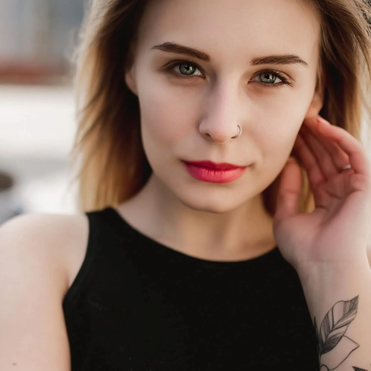 MILACOLATO 16G 18G Septum Rings for Women | Surgical Steel Nose Rings Hoop | Opal CZ Clicker Hinged Nose Rings | Daith Helix Conch Cartilage Hoop Piercing Jewelry | 8/10/12mm | 3Pcs