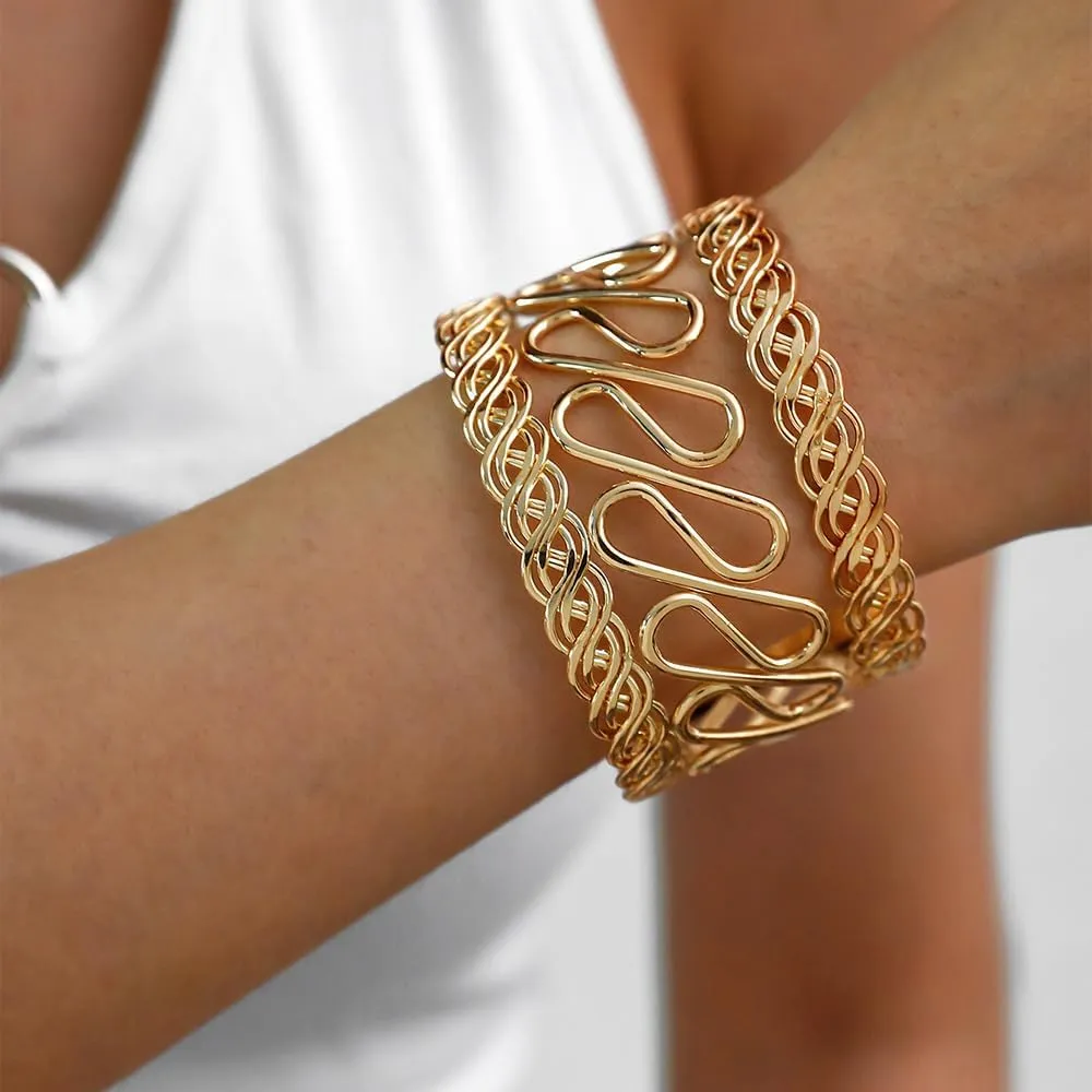 Minimalist Bangle Bracelets Chunky Bangles Bracelet Trendy Cuff Open Bracelets for Women Jewelry