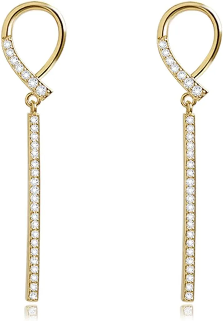 Minimalist Bar Dangle Earrings Statement Long Bar Hoop Dangling Earrings for Women