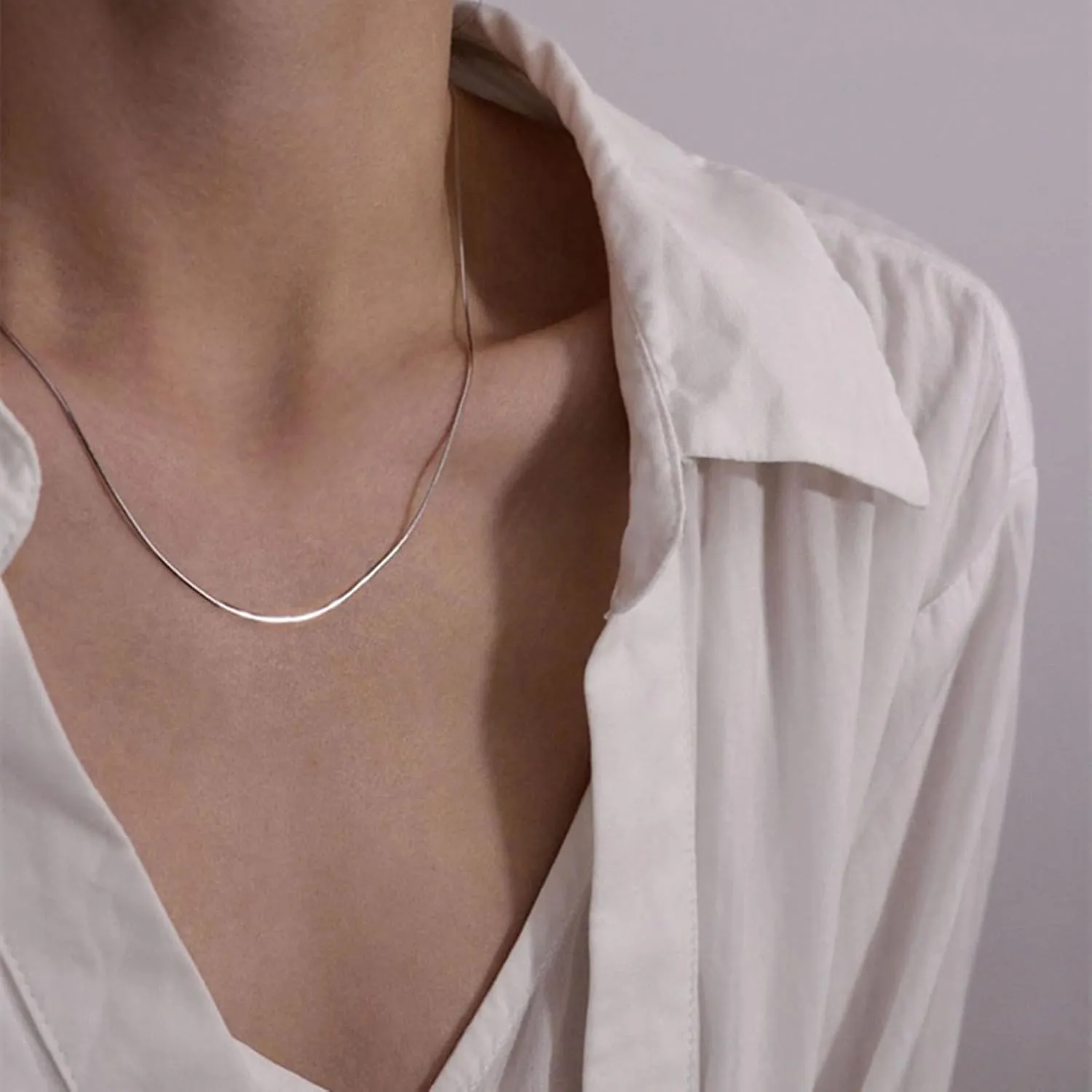Minimalist Necklace Collar Chain Irregular Y2k Daily Versatile Fashion Jewelry for Women Silver