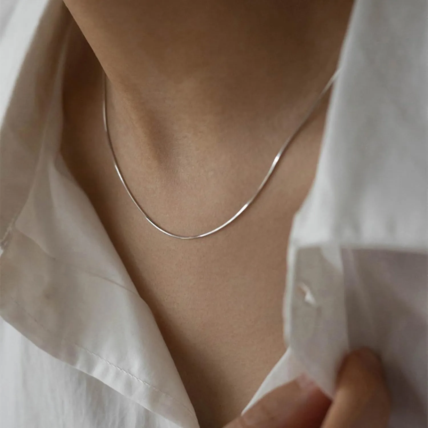 Minimalist Necklace Collar Chain Irregular Y2k Daily Versatile Fashion Jewelry for Women Silver