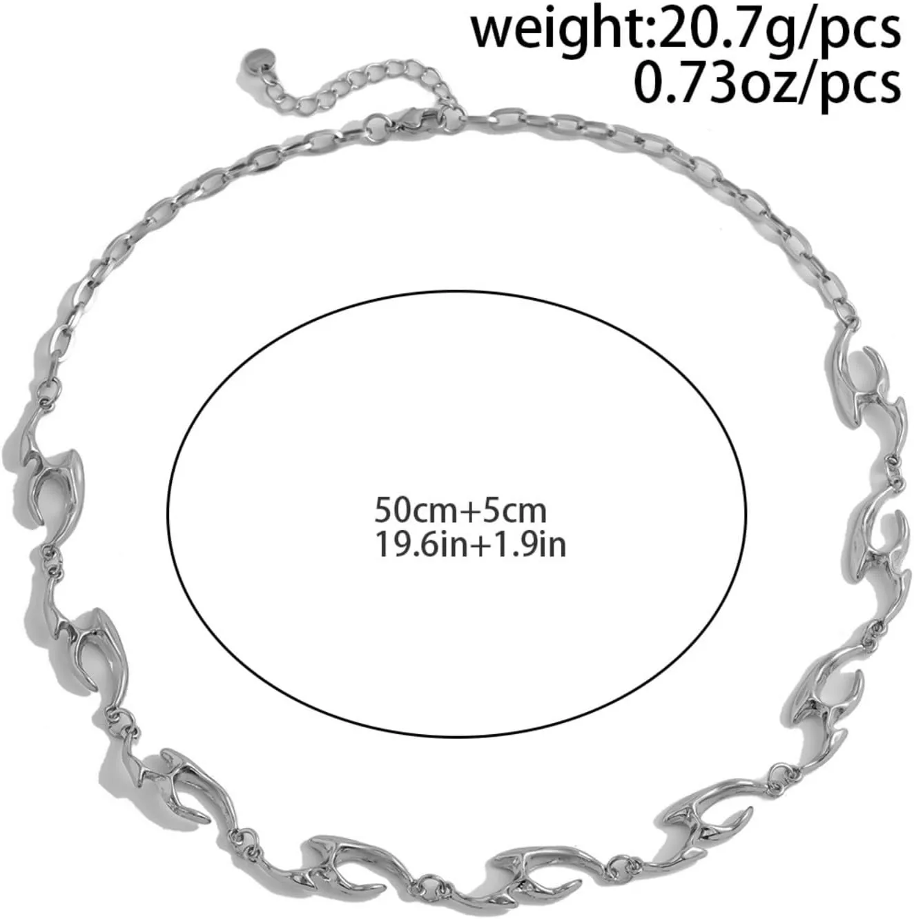 Minimalist Necklace Collar Chain Irregular Y2k Daily Versatile Fashion Jewelry for Women Silver