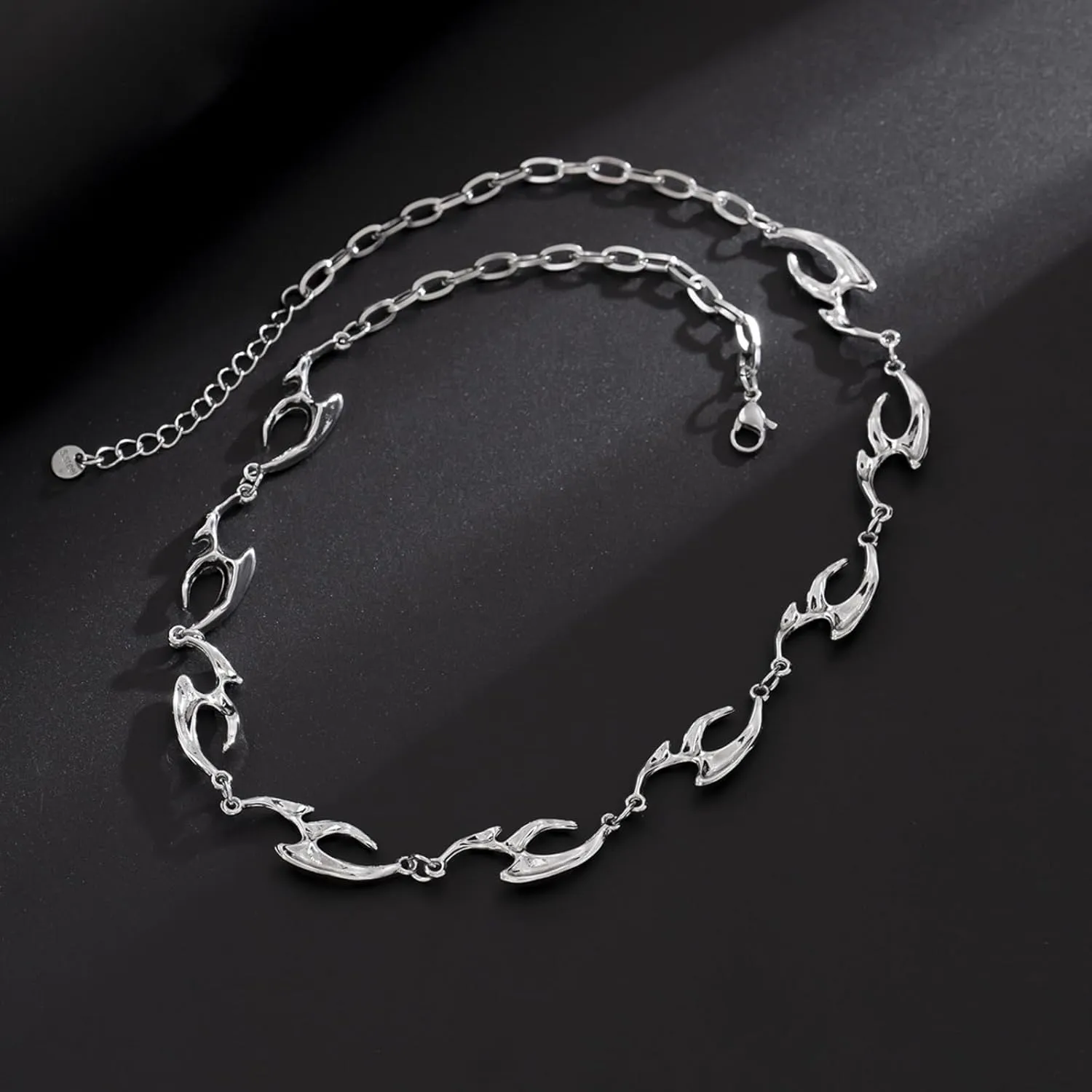 Minimalist Necklace Collar Chain Irregular Y2k Daily Versatile Fashion Jewelry for Women Silver