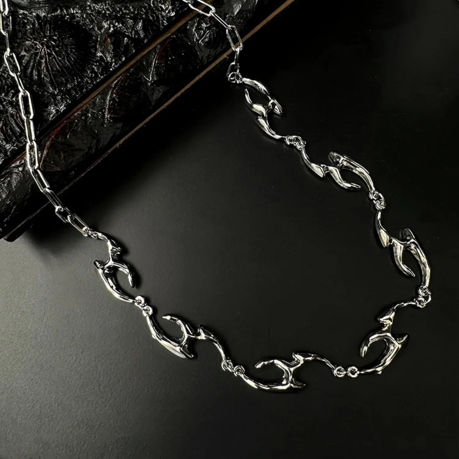 Minimalist Necklace Collar Chain Irregular Y2k Daily Versatile Fashion Jewelry for Women Silver