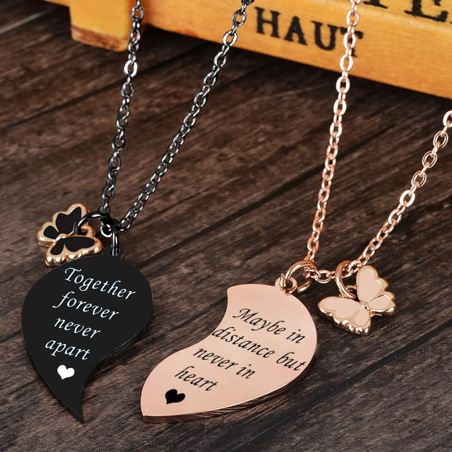MJartoria BFF Necklace for 2-Valentines Heart Matching Necklace Best Friends Pendant Friendship Necklace Set of 2 Gifts for Women