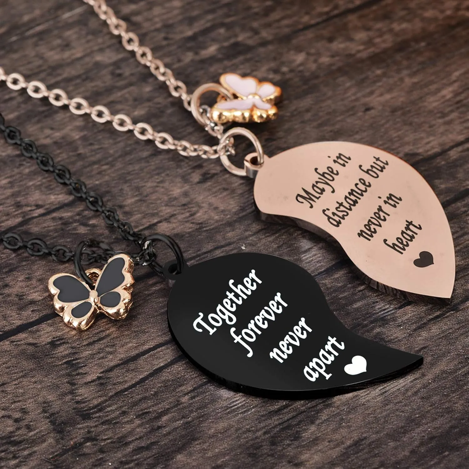 MJartoria BFF Necklace for 2-Valentines Heart Matching Necklace Best Friends Pendant Friendship Necklace Set of 2 Gifts for Women