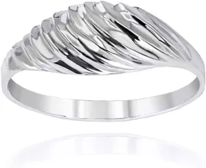 Modern Contemporary Ring Dainty .925 Sterling Silver Elegant Croissant Dome Band Style Statement Ring