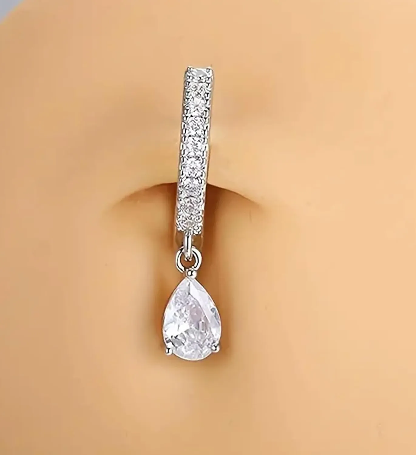 MODRSA Belly Button Ring Belly Rings Surgical Steel Belly Button Ring Hypoallergenic Clicker Belly Button Ring Navel Rings for Women