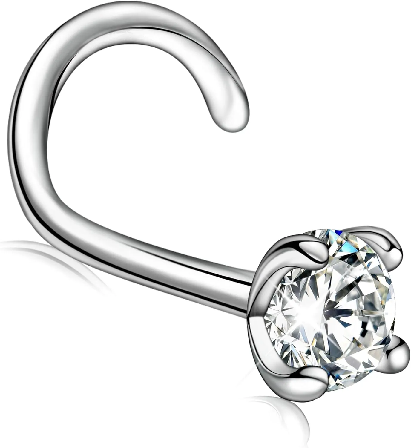 Moissanite Nose Stud for Women - 925 Sterling Silver Moissanite Nose Ring Piercing Real Moissanite Diamond Hypoallergenic Jewelry Nose Stud Gift for Women and Men