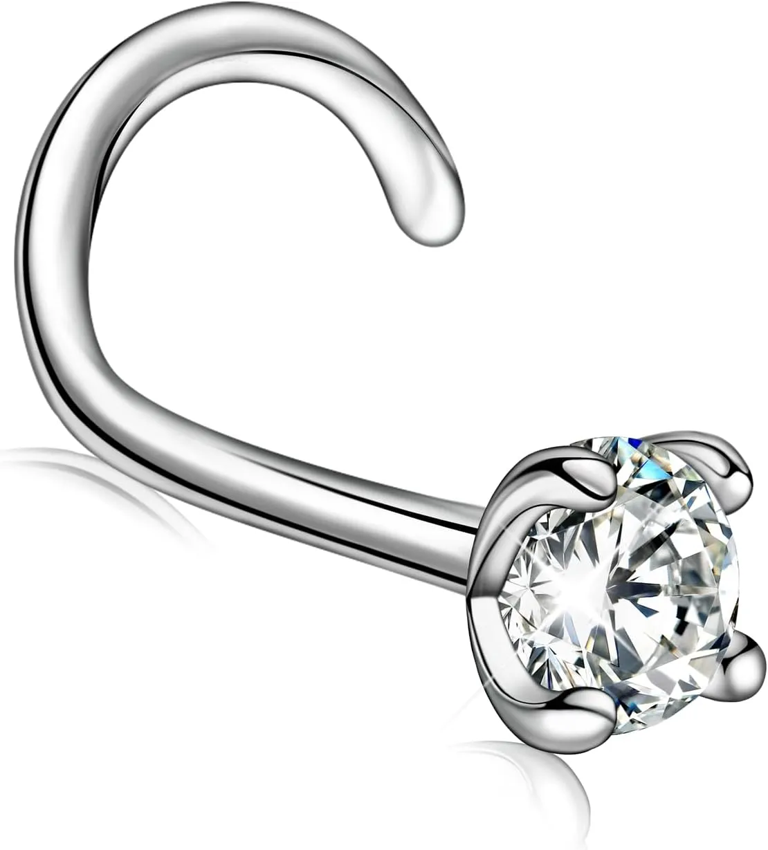 Moissanite Nose Stud for Women - 925 Sterling Silver Moissanite Nose Ring Piercing Real Moissanite Diamond Hypoallergenic Jewelry Nose Stud Gift for Women and Men