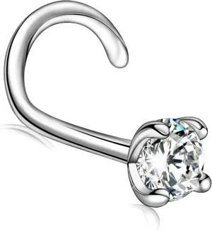 Moissanite Nose Stud for Women - 925 Sterling Silver Moissanite Nose Ring Piercing Real Moissanite Diamond Hypoallergenic Jewelry Nose Stud Gift for Women and Men