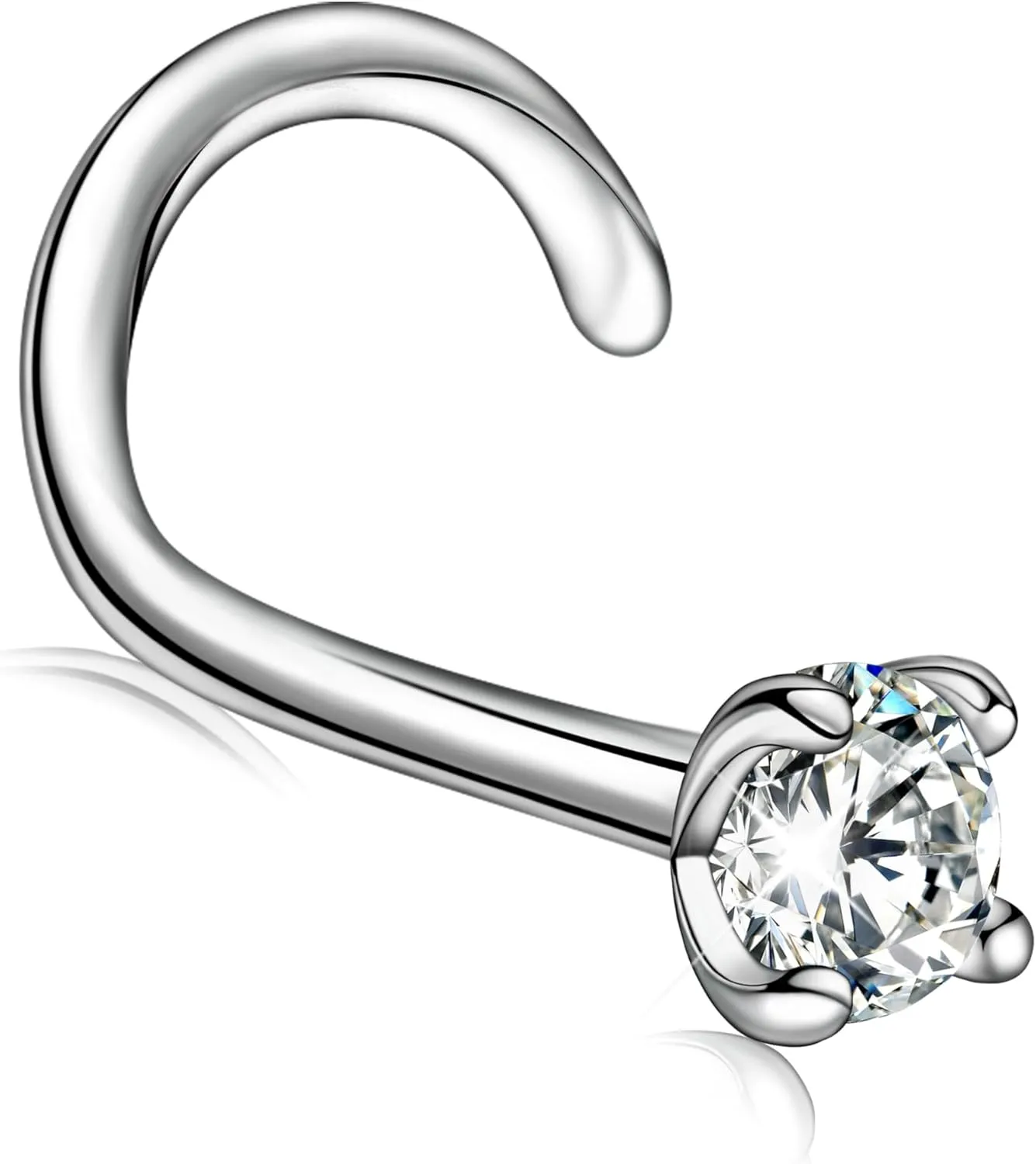 Moissanite Nose Stud for Women - 925 Sterling Silver Moissanite Nose Ring Piercing Real Moissanite Diamond Hypoallergenic Jewelry Nose Stud Gift for Women and Men