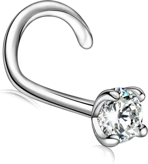 Moissanite Nose Stud for Women - 925 Sterling Silver Moissanite Nose Ring Piercing Real Moissanite Diamond Hypoallergenic Jewelry Nose Stud Gift for Women and Men