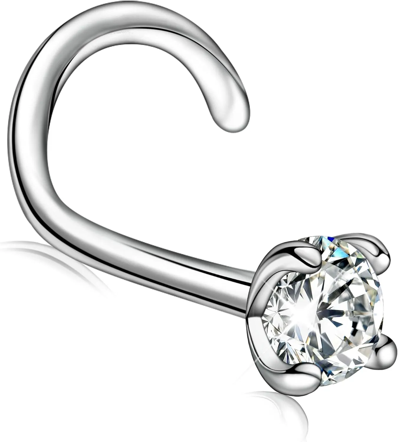 Moissanite Nose Stud for Women - 925 Sterling Silver Moissanite Nose Ring Piercing Real Moissanite Diamond Hypoallergenic Jewelry Nose Stud Gift for Women and Men